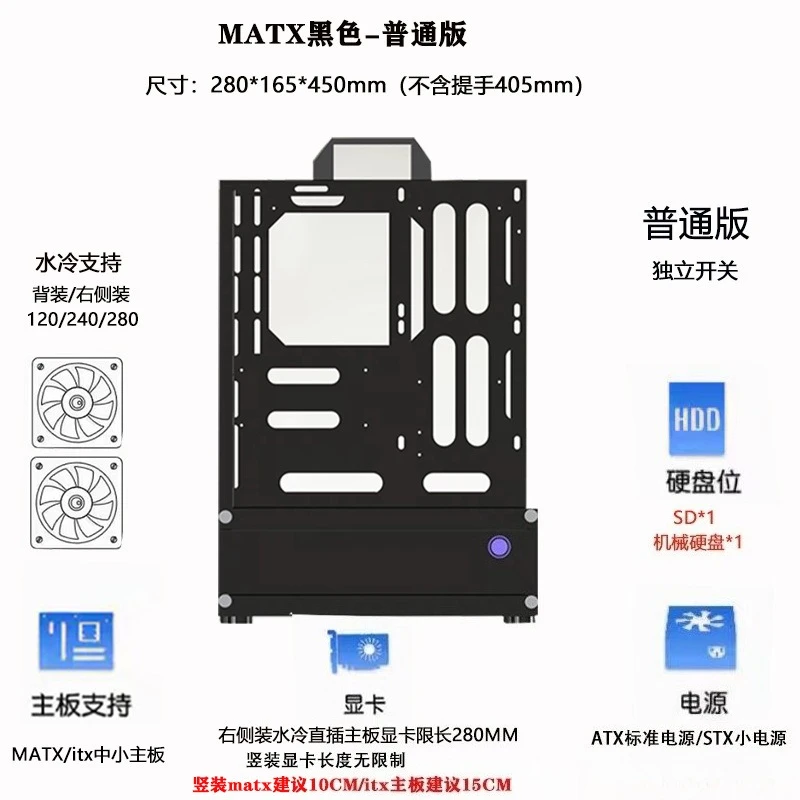 Open Chassis 240/360 Water-Coo - Atx Case recension och pris